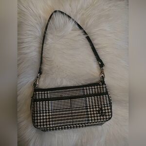 Ralph Lauren Black and White Houndstooth Shoulder Bag